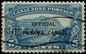Canal Zone Stamp Scott # O3 Used VF - 5 Cents Blue Gaillard Cut Official Issue - Picture 1 of 1