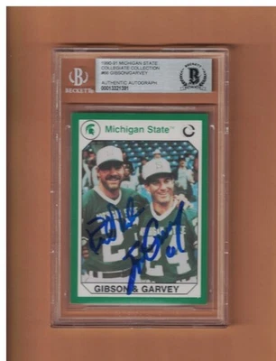 Kirk Gibson & Steve Garvey AUTOGRAPHED 1991 COLLEGIATE COLLECTION CARD BECKETT - Image 1 of 2