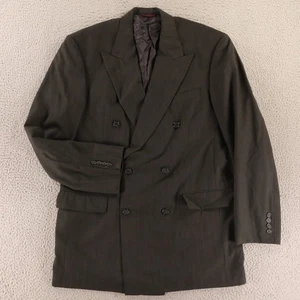 Chaqueta de Colección Hopsack M MT Gris Rayas 100% Lana Blazer Doble Pecho EE. UU. 40L - Imagen 1 de 18