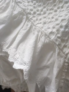 PIU BELLE PORTUGAL QUEEN/KING WHITE 100% cotton RUFFLED BEDSPREAD - Picture 1 of 5