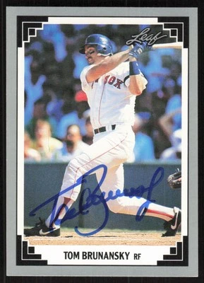 1991 Leaf Tom Brunansky Auto Boston Red Sox #164 Card Signed - Image 1 of 2