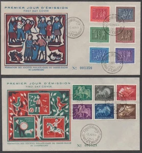 LUXEMBOURG - CARITAS / 1953-54 -  2 SERIES COMPLETES  SUR ENVELOPPES  FDC - Imagen 1 de 1