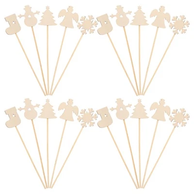  20 Pcs Angel Diy Fairy Wand Blank Wooden Stick Snowflakes for Crafts - Bild 1 von 4