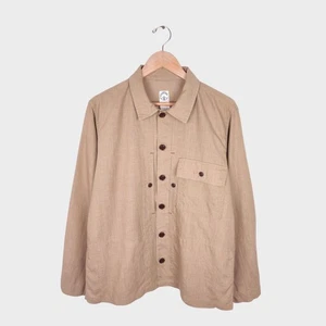 Sobrecamisa militar CORONA UTILITY para hombre hecha en Japón beige 100 % lino - Imagen 1 de 8