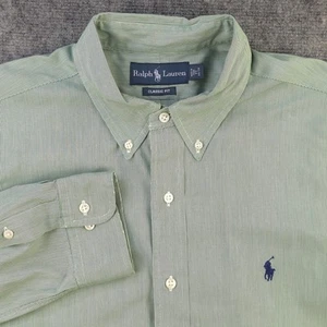 Ralph Lauren Hemd 17 34/35 Classic Fit Grün Einfarbig Button Down Pony - Bild 1 von 11