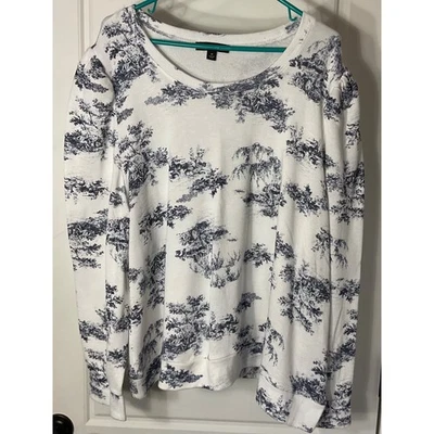 Толстовка с белым и синим принтом INC International Concepts 3X - Изображение 1 из 4