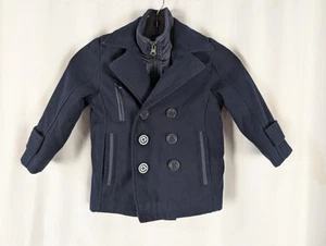 London Fog Navy Blue Pea Coat Youth Girls Jacket Sz 4T - Picture 1 of 13