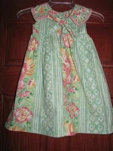 Girls size 3 keyhole back casual dress mint green pink floral pockets sundress - Picture 1 of 4