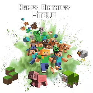 personalised birthday card boys girls niece nephew grandson cousin minecraft - Picture 1 of 5