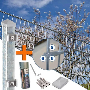 Doppelstabmattenzaun verzinkt 30 Meter 103cm Doppel-Stab Matten Draht Gitterzaun - Bild 1 von 12