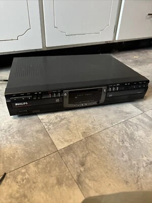 Philips CDR 765/17 Dual Double Deck CD Player Audio Recorder. Repair See Desc.) - Image 1 of 4