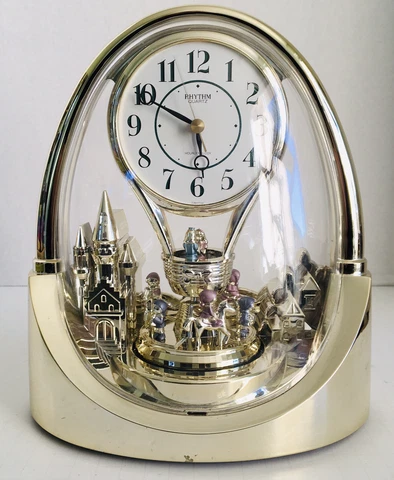 Rhythm Clock Disney Fairytale Balloon Motion Musical Small World  Rare Vintage Cover