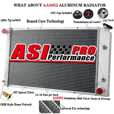 Radiador de aluminio de 3 filas para Pontiac Firebird 1970-1981 1978 transmisión automática V8 I6 4,3 L Foto 1 de 4