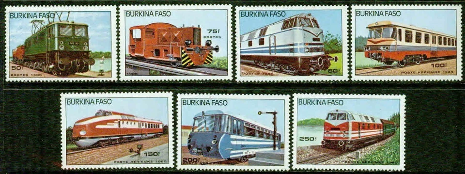 BURKINA FASO -1985-TRAINS - VF ** - Изображение 1 из 1