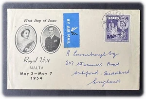 Malta - 1954 - Royal Visit - on FDC - Picture 1 of 2