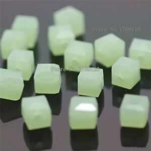 Square Crystals Bead Charm Glass Loose Spacer Beads Jewelry Makings 6mm 100Pcs