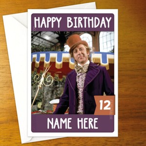 WILLY WONKA & THE CHOCOLATE FACTORY Personalised Birthday Card - 1971 charlie