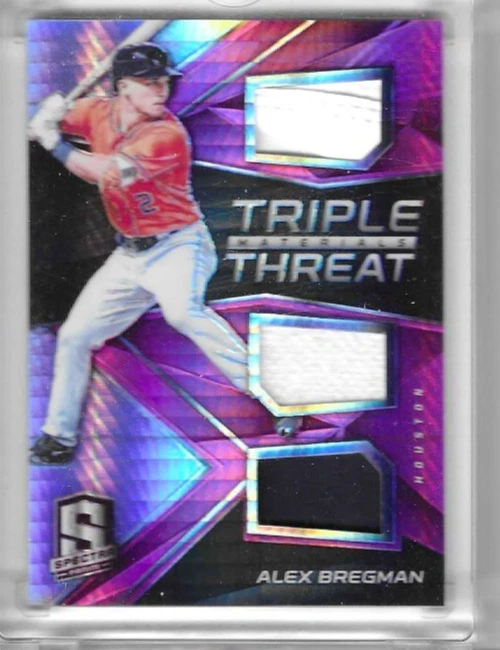 2017 PANINI SPECTRA ALEX BREGMAN PINK  RC ROOKIE TRIPLE THREAT PATCHES 25/49 - Image 1 of 2