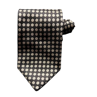 Hubert Milano Mens Tie Necktie Multicolor Polka Dot 100% Silk Tied Woven Classic - Image 1 of 4