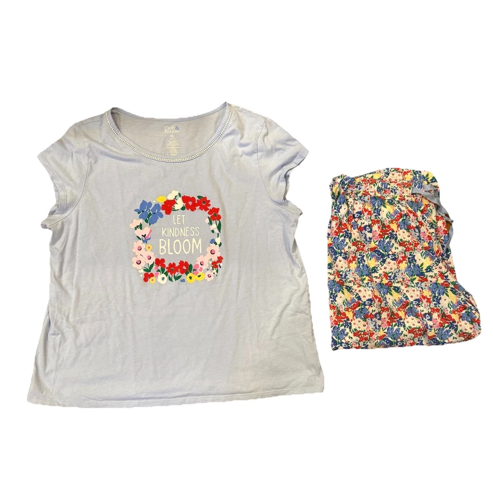 Conjunto de pijama para mujer Croft and Barrow ropa de dormir talla 2XL floral Foto 1 de 4