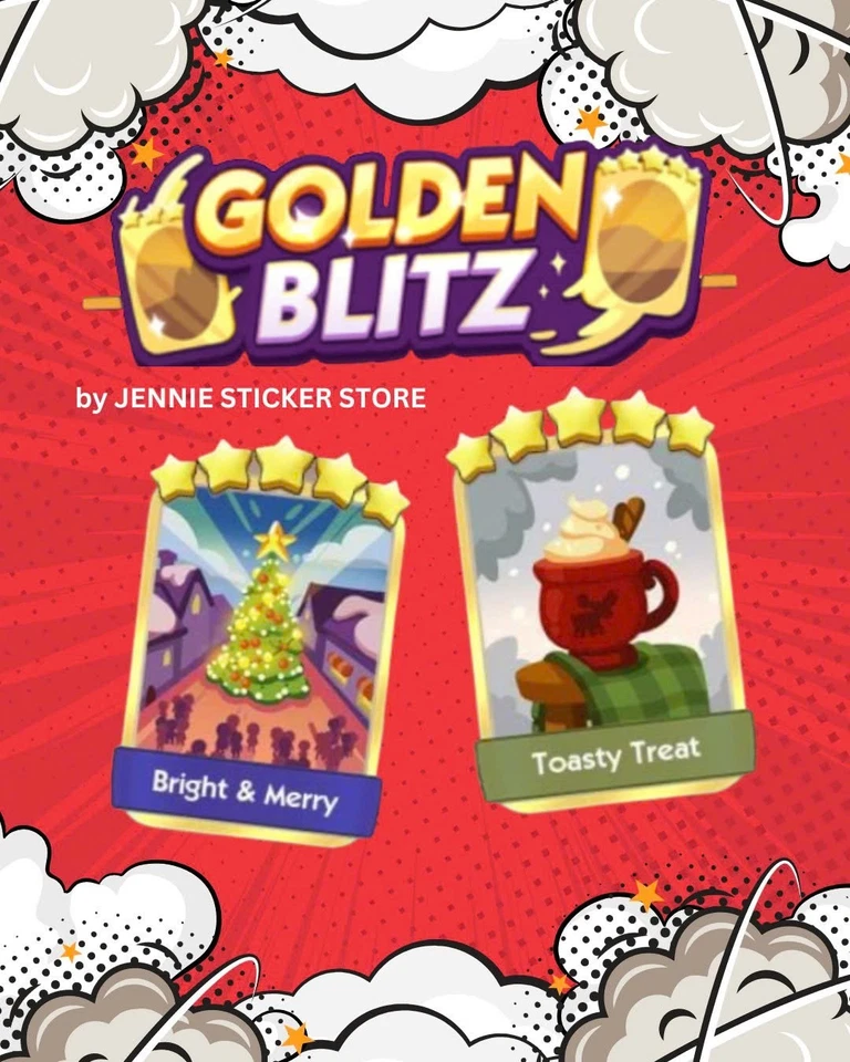 MonoPoly_Go - Pegatinas Blitz DORADAS 🌻 MAPACHE DE VIGA Y IMPERMEABLE LISTAS 🌻 Foto 1 de 1