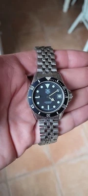 Tag Heuer 980.013B relógio de quartzo profissional masculino série 1000 preto Jubileu 200M - Imagem 1 de 4