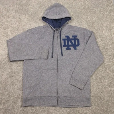 Notre Dame Fighting Irish 毛衣男式大号灰色全拉链连帽衫运动衫 — 第 1/4 张图片