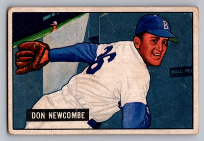 Bowman #6 1951 Don Newcombe Brooklyn Dodgers Foto 1 de 3