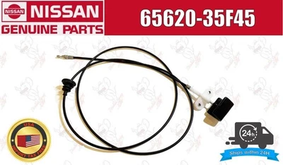 Cable de liberación del capó genuino Nissan S13 SILVIA 65620-35F45 OEM Japón Foto 1 de 4
