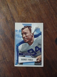 1952 Bowman Large #11  BARNEY POOLE  Dallas Texans Poor  - Picture 1 of 2