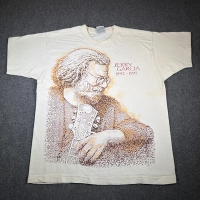Camiseta De Colección 1995 Azul Líquido AOP Jerry Garcia Memorial Tribute Puntada Única XL Foto 1 de 4