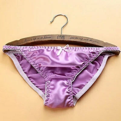 Womens 100% Silk Panties Low-rise Bikini Gifts Underwear Nudies Knickers White - Image 1 of 4