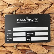 Open Blancpain Watch Warranty Certificate Blank Card
