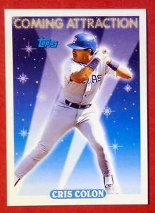1993 Topps Cris Colon Coming Attraction BLANK BACK #809 (Rangers) Error - Picture 1 of 1