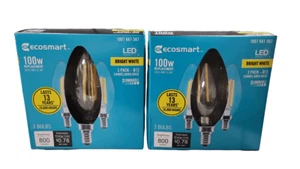 6-PACK Ecosmart 100-W B11 E12 Vintage Edison LED Light Bulb - Bright White - Picture 1 of 3