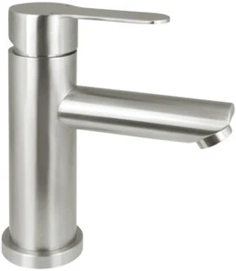 Waschbeckenarmatur Stahl gebürstet Einhebelmischer Bad Armatur - Bild 1 von 2