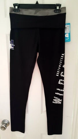 NORTHWESTERN WILDCATS Womens Juniors Leggings Size Medium 7/9 Tights Yoga Pants Cover