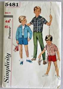 Vintage Simplicity Sewing Pattern 5481 for Boys Shirt - Jacket & Pants Size 6 - Picture 1 of 2