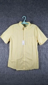 Croft & Barrow Men Tall Sz L Slim Fit Woven Button Down Shirt Yellow NWT Gingham - Picture 1 of 7