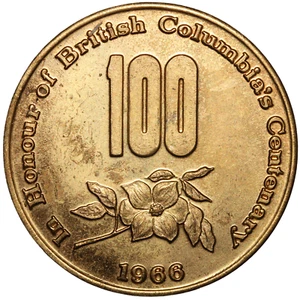 1966-1967 Canada Confederation and British Columbia Centenary Medal - Picture 1 of 2