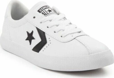 Niños Niños Converse All Star OX Entrenadores Zapatos de Cuero Blanco Niños Talla 11 12