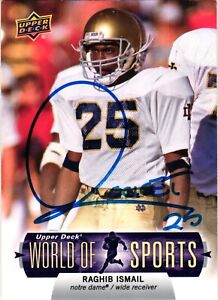#91 RAGHIB ISMAIL Signed 2011 Upper Deck World of Sports NCAA Football Card AUTO