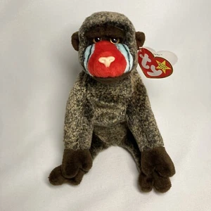 Ty Beanie Baby- "Cheeks" the Baboon DOB May 18, 1999 Retired Mint - Picture 1 of 6