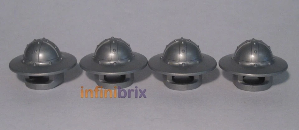 4x Lego Knight Helmets 30273 Silver (Wide Brim) for Castle NEW 6404506