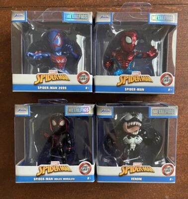 Jada Metalfigs Marvel Set de 4 millas Morales, Venom, Spiderman 2099 y Spiderman Foto 1 de 4