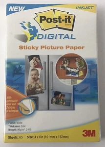 Post-It Digital Sticky Picture Paper - 4" x 6" for Inkjet Printer 65 Sheets - Picture 1 of 6