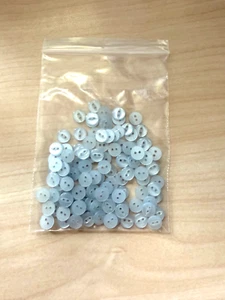 100 x Fish Eye Baby Blue Buttons 9mm - Picture 1 of 1