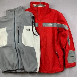 Vintage North Face Mens 3-in-1 Jacket Large Red Full Zip Nylon Coat Fleece Vest - Bild 1 von 24