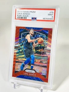 2019-20 Panini Prizm Luka Doncic Ruby Wave Prizm #75 PSA 9 Mavericks MINT - Picture 1 of 5