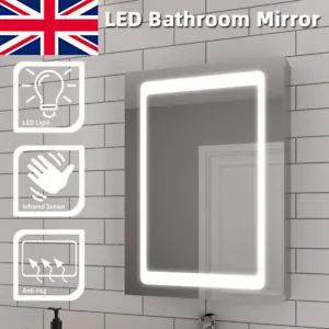 LED Bathroom Mirror Illuminated Light with Demister/Shaver Socket/Touch/Infrared - Picture 1 of 61